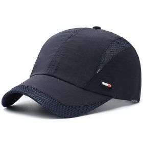 Quick-drying Mesh Baseball Cap - Breathable Sun Hat for Men - Outdoor Fishing & Summer Activities (Color: Navy Blue)