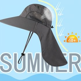 New Outdoor Bucket Hat Men's And Women's Summer Sunscreen Quick-drying Hat UV Protection Sunshade Breathable Fishing Hat Mountaineering Hat (Color: Dark Gray)