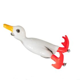 1pc Soft Fishing Lure Duck Artificial Bait With Rotating Legs; Cool Fishing Bait 9cm/11g 3.5in/0.39oz (Color: White)