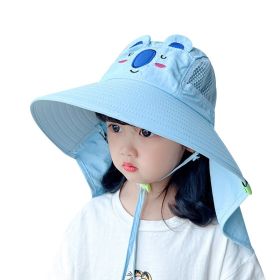 Girls Sun Hat Baby Beach Hats Boys UPF 50+ Kids Summer Protection Cap (Color: Light Blue)