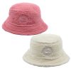 Cute Sherpa Bucket Hat Women Warm Plush Furry Fleece Fisherman Bucket Hat Chunky Fishing Cap 2 Pack