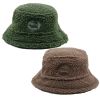 Cute Sherpa Bucket Hat Women Warm Plush Furry Fleece Fisherman Bucket Hat Chunky Fishing Cap 2 Pack