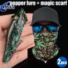 1pc Popper Lure Skull Fishing Lure Artificial Bait + 1pc Mask Magic Scarf Headband Balaclavas