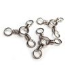 20pcs/bag Fishing 3 Way Swivel Fishing Tackle For Catfish Rig Trolling Line Stainless Steel Black Nickel Tri Swivels Saltwater Freshwater