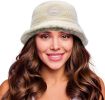 Cute Sherpa Bucket Hat Women Warm Plush Furry Fleece Fisherman Bucket Hat Chunky Fishing Cap 2 Pack