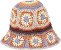 Women's Straw Sun Hat Floral Woven Bucket Hat Fishing Hat Beach Hat Hand Woven Foldable Cap