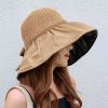 Women's Summer Foldable Weaving Cap; Sun Visor Brim Outdoor Traveling Beach Fishing Cap