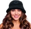 Cute Sherpa Bucket Hat Women Warm Plush Furry Fleece Fisherman Bucket Hat Chunky Fishing Cap 2 Pack